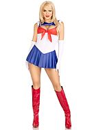 Sailor Moon, kostyme-kjole, stort bånd, nøkkelhull, folder